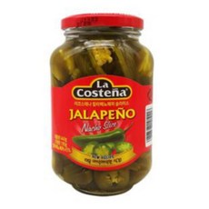 할라피뇨 슬라이스 440g 피자 토핑 샌드위치 요리 재료 병, 1개