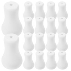 Toyvian 20피스 화이트 플라스틱 블라인드 풀 코드 손잡이 창문 블라인드 코드 엔드 교체 로마 쉐이드 커튼 가정용