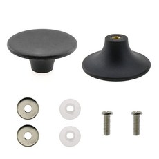 2세트 더치 오븐 노브 베이클라이트 냄비 뚜껑 교체 키트 나사 2개 실리콘 패드 스테인리스, 1개