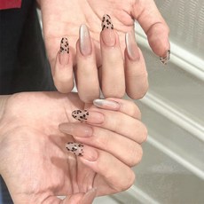 小紅書爆款穿戴甲短款小白兔甜酷美甲貼片珍珠水鑽金粉假指甲30片, 1個, BY1794林下清風:膠水款