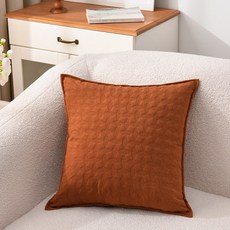 絎縫抱枕套磨砂絨加厚靠墊套立體方塊沙發北歐簡約靠背套格子紋, 立體方塊-焦糖色