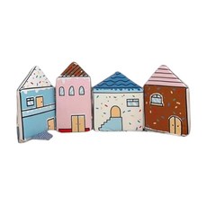 小房子造型加厚防撞床圍 (城堡款/嬰兒床用), 五彩冰淇淋(一套4個房子)(現貨)