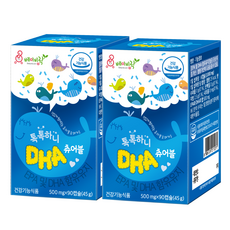 베이비락 톡톡하니 DHA 츄어블 500mg*90캡슐 X 2번들, 2박스, 45g