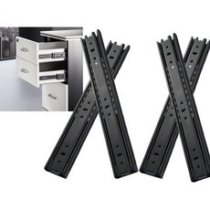 12인치 서랍 슬라이드 소프트 클로즈 풀 익스텐션 메탈 볼 베어링 사이드 마운트 서랍장 서랍 슬라이드 파일 캐비닛 쓰레기통 주방 옷장 가이드 블랙 용량 100파운드(2), 2