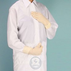 해신잡화점 클린룸 셔츠카라형 방진가운 제전방진복 방진복상의, 화이트S