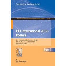 (영문도서) Hci International 2019 - Posters: 21st International Conference Hcii 2019 Orlando Fl Usa ... Paperback, Springer