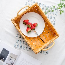 happyplant 인테리어 대나무 라탄 바구니 small size, 1개