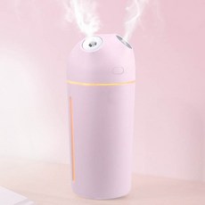 휴대용 가습기 내부 촉촉 듀얼 미니 USB충전 충전식 책상 사무실 무드등 데일리 초미세 차량, 핑크