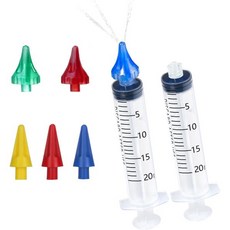 귀 왁스 제거용 20mL 이어 주사기 펜타스트림 팁 3개와 트라이스트림 팁 3개로 물 세척 키트 청력 선명도 및 청각 위생 개선 명확, clear, 1개