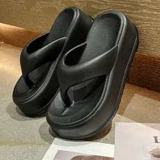 (비품/덤핑)7cm 통굽 쪼리 슬리퍼 키높이 실내화 여름 사무실 발편한 미용실 뮬샌들 퉁굽