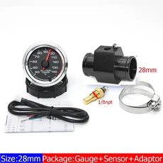 호환 수온 조인트 어댑터 1/8 NPT 센서 차량 레이싱 계량기 섭씨 40-140 도 수온 게이지 7 색 백라이트 26-, 13 28mm adapter