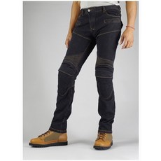 騎士牛仔褲，耐磨防護，合身舒適，多口袋設計，精緻縫線工藝, 黑色