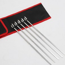 야외 바베큐 채소꼬치 스테인리스 긴막대 고기꼬치 12p 캠핑조리 그릴용 꼬치세트, 1개, 1g