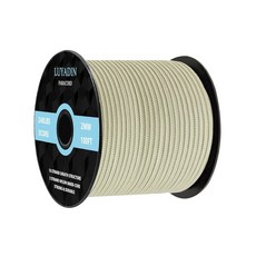 루야딘 파라코드 240파운드 - 직경 2mm 유틸리티 코드 3 가닥 낙하산 스풀 100피트 200피트 캠핑 하이킹 낚시 야외 및 DIY용, Beige, 100 ft, 1개