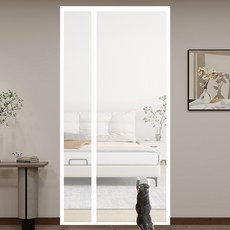 폴라도레 찢어지지 않는 사이드 도어 방충망 현관 자석 찍찍이 모기장, 4번 - 화이트(유리섬유망)