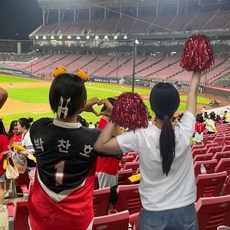 치어리딩 반짝이 응원수술 빨강 hoo*6091Sx, 1개