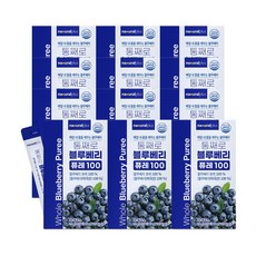 내츄럴플러스 통째로 블루베리 퓨레 100 / 미국산 안토시아닌 스틱 즙 주스, 12박스, 300g