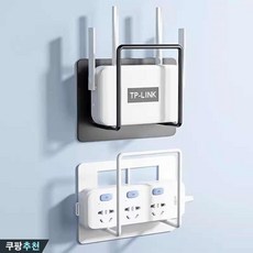 공유기 셋톱박스 거치대 숨기기 정리대, 블랙&화이트