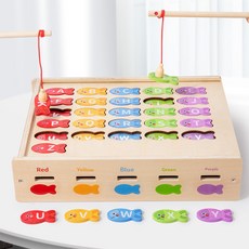 兒童磁性釣魚遊戲 顏色形狀字母認知 手眼協調 早教益智玩具, 釣魚字母配對盒【0.79kg】, 1個