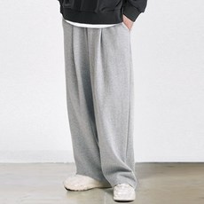 純色鬆緊帶休閒運動寬褲