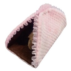 친칠라 겨울용 아지어웨이 터널 따뜻한 수면 침대 애완동물 케이지 액세서리, 분홍색, 1개