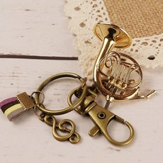 악기 클라리넷 기념품 키링 색소폰 플룻 장식 선물 케이스 악기키링 소장용, 1개, 라운드 플루트 [스타일 A], 기본 모델명/품번