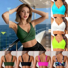 브이넥 꼬임 비키니 상의 호캉스 호텔 비치웨어 수영복