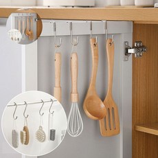 행주걸이 주방 국자 수세미 행주 수건 옷 모자 걸이 도어 후크, 3p 1세트