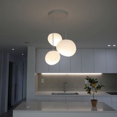 조약돌 조명 원형 3등 펜던트 카페 인테리어 식탁 조명 노란빛 증정