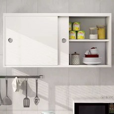 화장실 욕실수납장 미닫이 욕실장 슬라이딩 벽걸이형, 1개, 웜화이트 60x60x30 이층