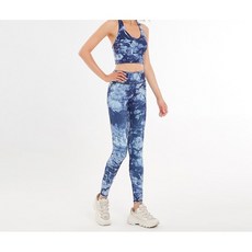 藍扎然印花瑜伽服/健身上衣，透氣舒適，無袖運動上衣