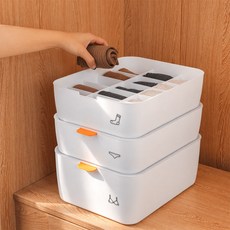 [무타공일상]깔끔정리 칸분리 속옷 수납함(뚜껑포함), 화이트, 1개