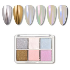 美甲用閃粉組 6色, 類型 2, 1組