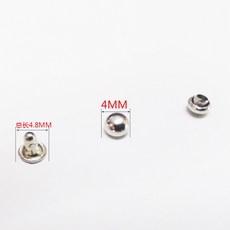 100 세트 금속 돔 캡 리벳 가죽 리벳 더 많은 크기 가죽 공예 가방 벨트 의류 의류 신발 고리 부품에 대한 라운드 리벳, D-4mm, 구리, 1개