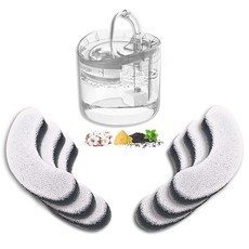 고양이 분수 필터 교체 6피스 고양이 분수 필터 아크 모양 세척 가능한 반려동물 분수 필터 삼중 여과 시스템 활성탄 1.8L HAPUP 강아지 분수, 6