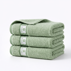 융풍 100% 코튼 수건 부드러운 도톰한 고흡수 데일리 욕실 타월, 3개, 세이지그린