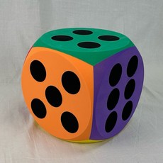 FOAMBLOCKTW 20公分 EVA泡棉彩色大圓角骰子，兒童安全玩具，益智遊戲互動道具, 20cm大圓角骰子《1個》, 1個