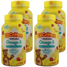 릴크리터스 어린이 오메가 3 DHA 라즈베리 레몬맛 구미, 120정, 4개