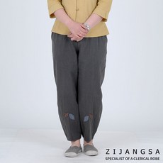 [2050] 선염 체크 낙엽 바지 / 하복 팬츠 여름 여성 보살님 생활한복 개량한복 사찰복 수련복 절복 지장사