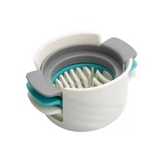 精選優品 切蛋器 304不銹鋼切蛋器家用切雞蛋器三合壹切松花蛋皮蛋分割器切蛋神器, 1個, 三合一切蛋器