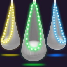 해먹형 그네 스윙 감각통합 의자 LED 조명 해먹 체육 보조 놀이방 작업 유아체육 80kg 실외 유아 실내, 회색.