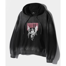 브랜드정품 디미트리 블랙 아트웍 페이드 워싱 후드 티셔츠_피그먼트 차콜 226125