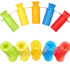 유아미술 점토놀이 클레이 모형틀 주사기 5종/ 클레이수업용 클레이점토 엄마랑 유치원교구 몰드, 1세트, 15g, 색상램덤