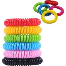 Wzhiming 모기 퇴치 팔찌 해충 반지 및 - 천연 무독성 방지 여행 용품 어린이용 방수 손목 밴드, 색상 무관 10개입