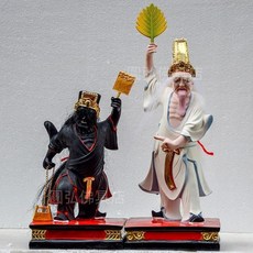 七爺八爺神像 謝范將軍 黑白無常 大伯爺 二伯爺 樹脂神像, 1個, 12英寸八爺高23cm長13cm