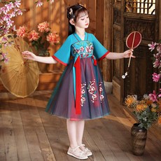 優選漢服女童兒童古著超仙中國風小女孩古風仙女裙襦裙童裝夏季公主裙