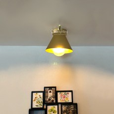 [산본 문화조명] [트라이 직부 방확장조명 인테리어조명] [현관등], 브론즈골드(본품+LED 에디슨 전구 G95 X1)