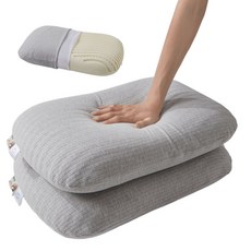 베개 목편한 경추 배게 라텍스 베개 목 보호대 베개 포함 베개 커버, 1개, 그레이(베개속+베개커버)