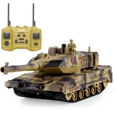 무선 RC 2.4G 조종 트랙형 시뮬레이션 탱크 물 분사 차량 전투 장갑차 장난감 선물, 1. yellow