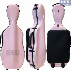 琴盒中提琴琴盒15/16/17寸地輪方形中提琴盒可調節尺寸多色中提琴玻璃鋼盒地輪樂器配件提琴盒, 粉色(地輪), 1個